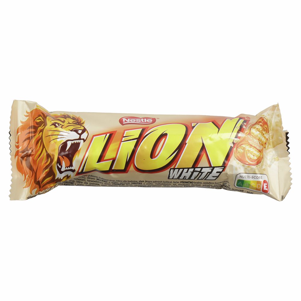 čokoladni vafelj z belim oblivom lion white, nestlé, 42g