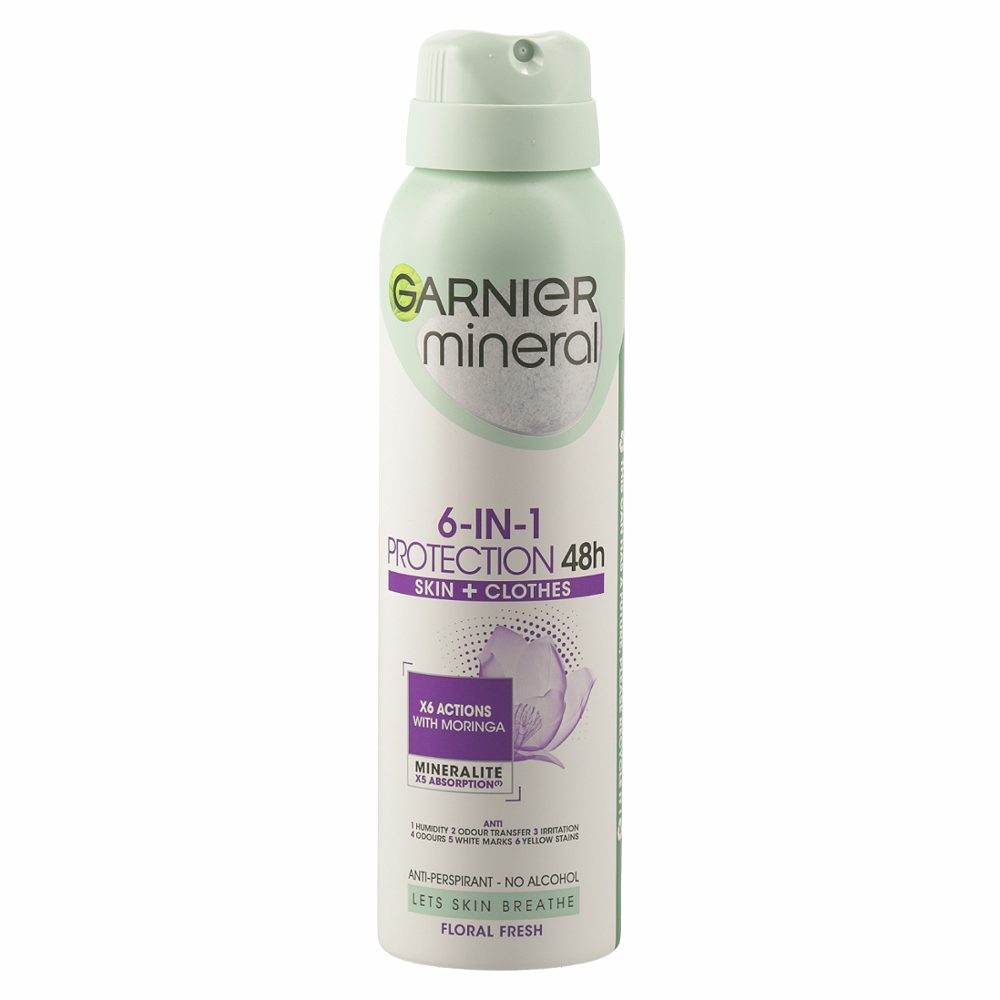 deodorant protection 6 floral fresh sprej, garnier, 150 ml