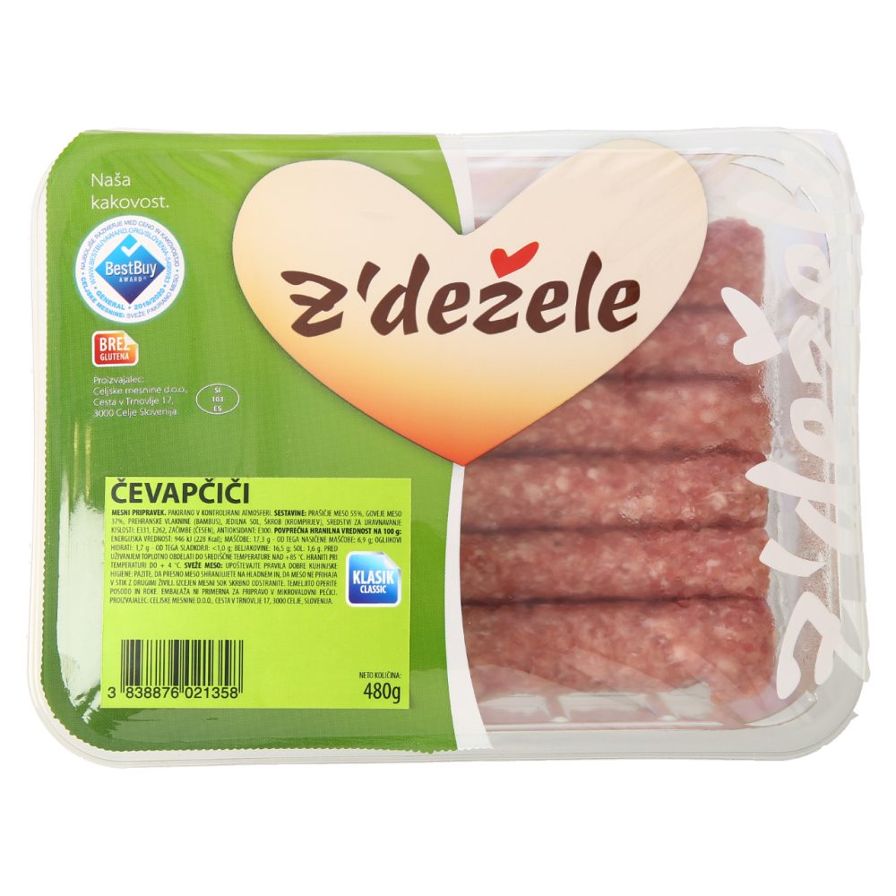 Čevapčiči, Z'dežele, pakirano, 480 g