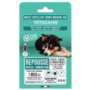 Slika produkta AMPULA ZA PSE PROTI KLOPOM IN BOLHAM ZA SREDNJE VELIKE PSE 10-20KG, VETOCANIS, 2ML