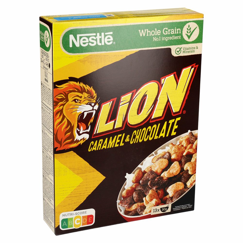 kosmiči karamela in čokolada lion, nestlé, 400g