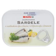 Slika produkta JADRANSKE SARDELE V RASTLINSKEM OLJU Z LIMONO, SPAR, 105G