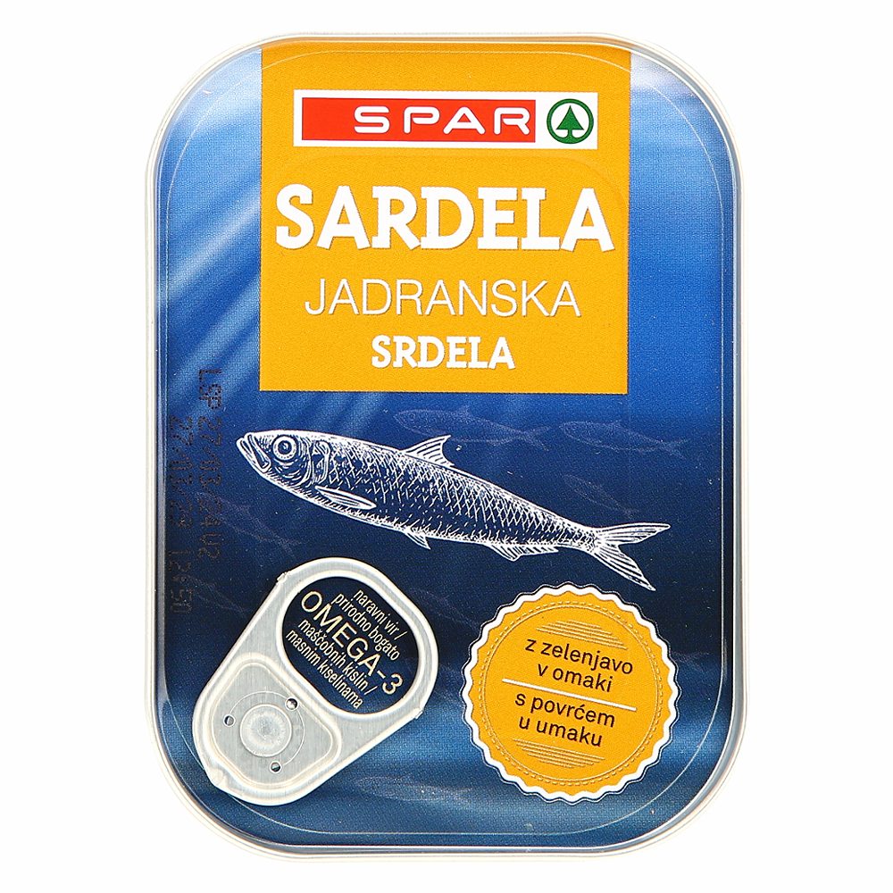 jadranske sardele z zelenjavo v omaki, spar, 105g