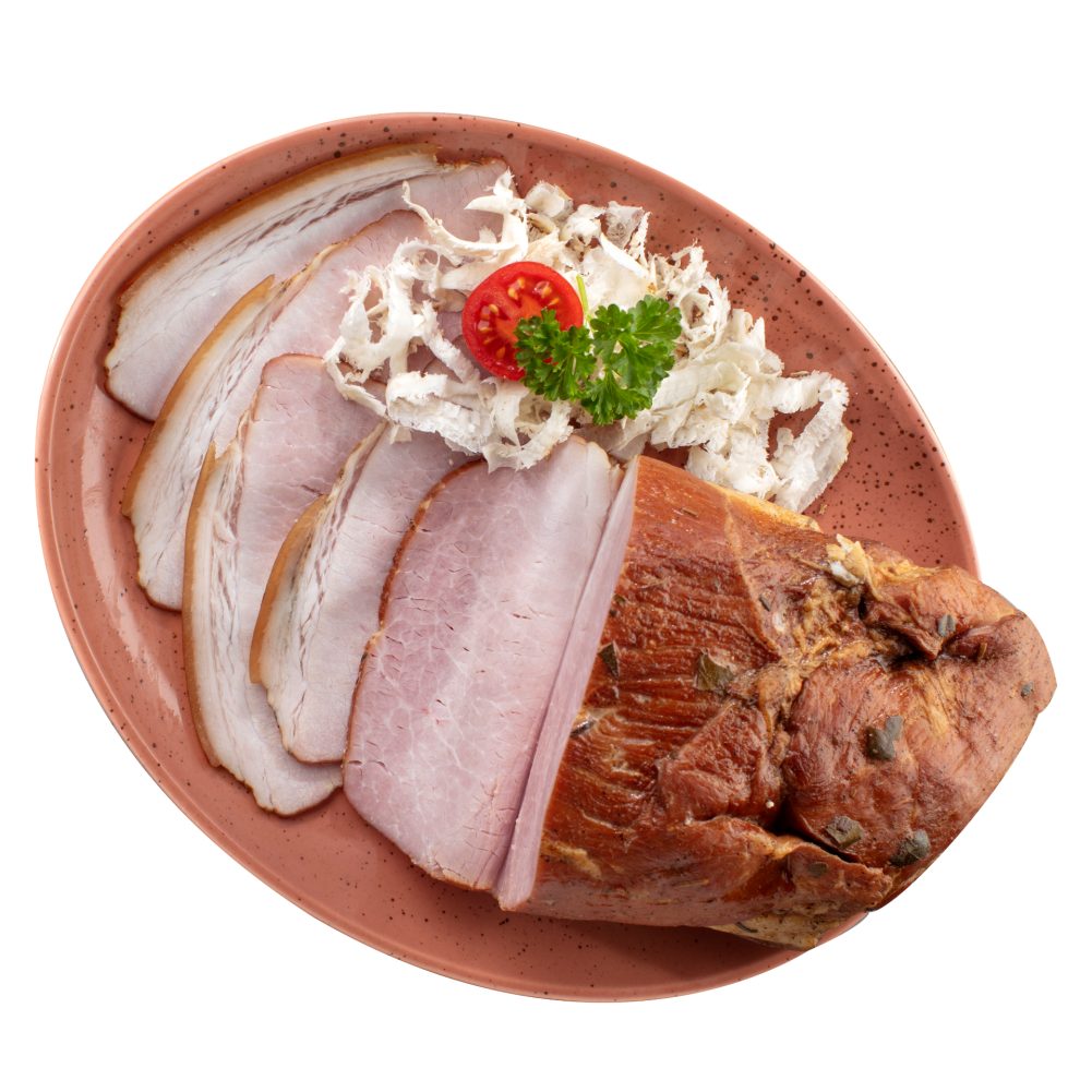 ŠUNKA KLASIČNO PREKAJENA S KOŽO, MESO KAMNIK, TEHTANO