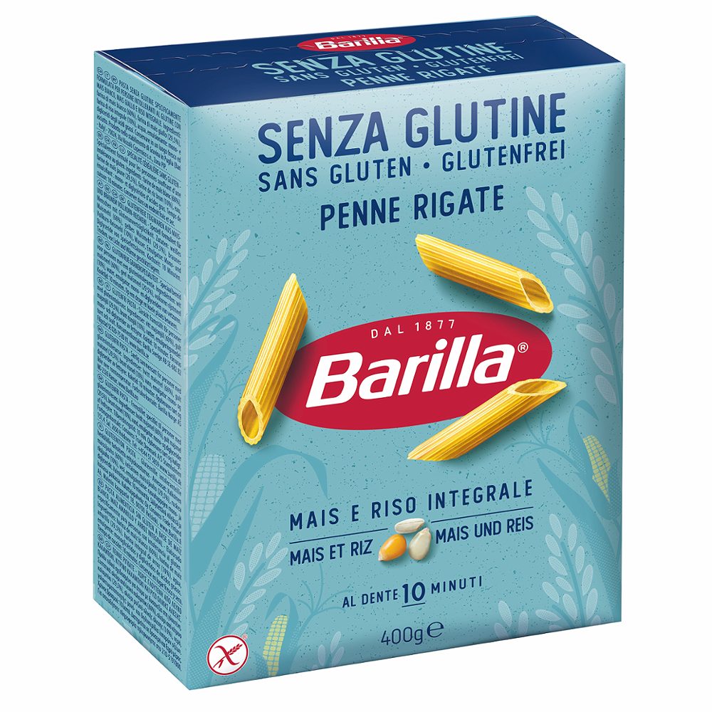 testenine peresniki penne rigate brez glutena, barilla, 400g
