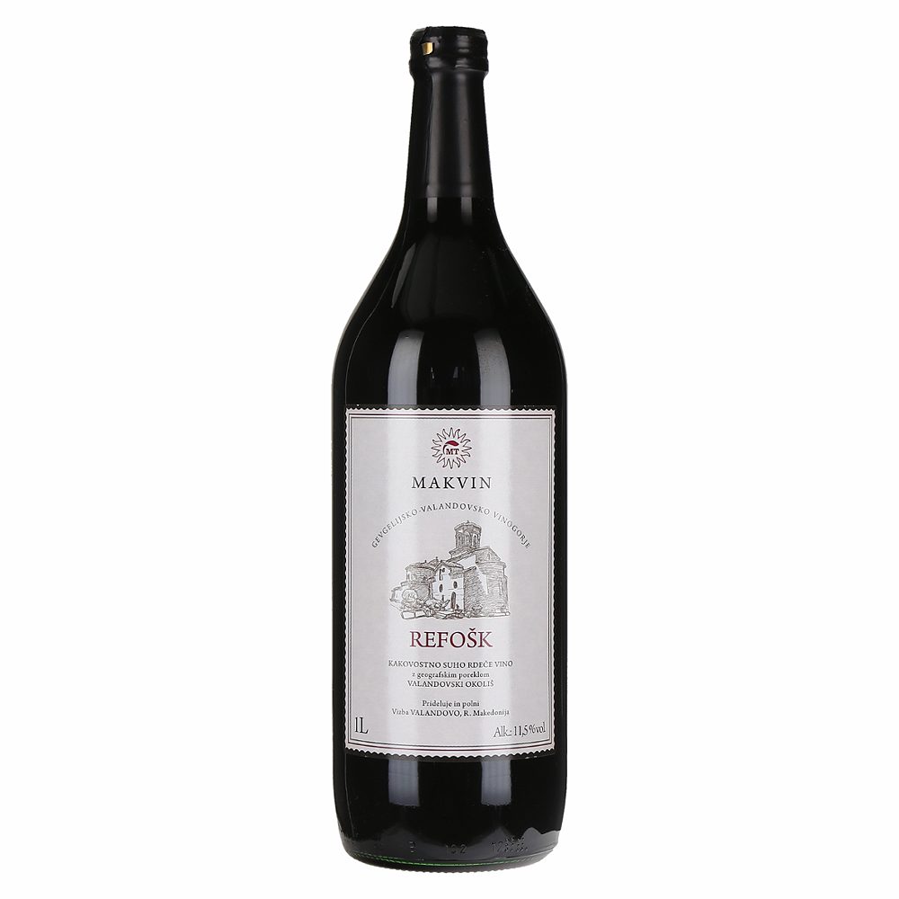 rdeče vino refošk, makvin, 1l