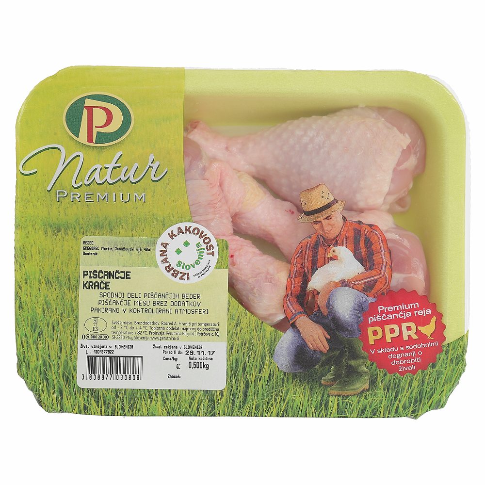piščančje krače natur premium, perutnina ptuj, 500g