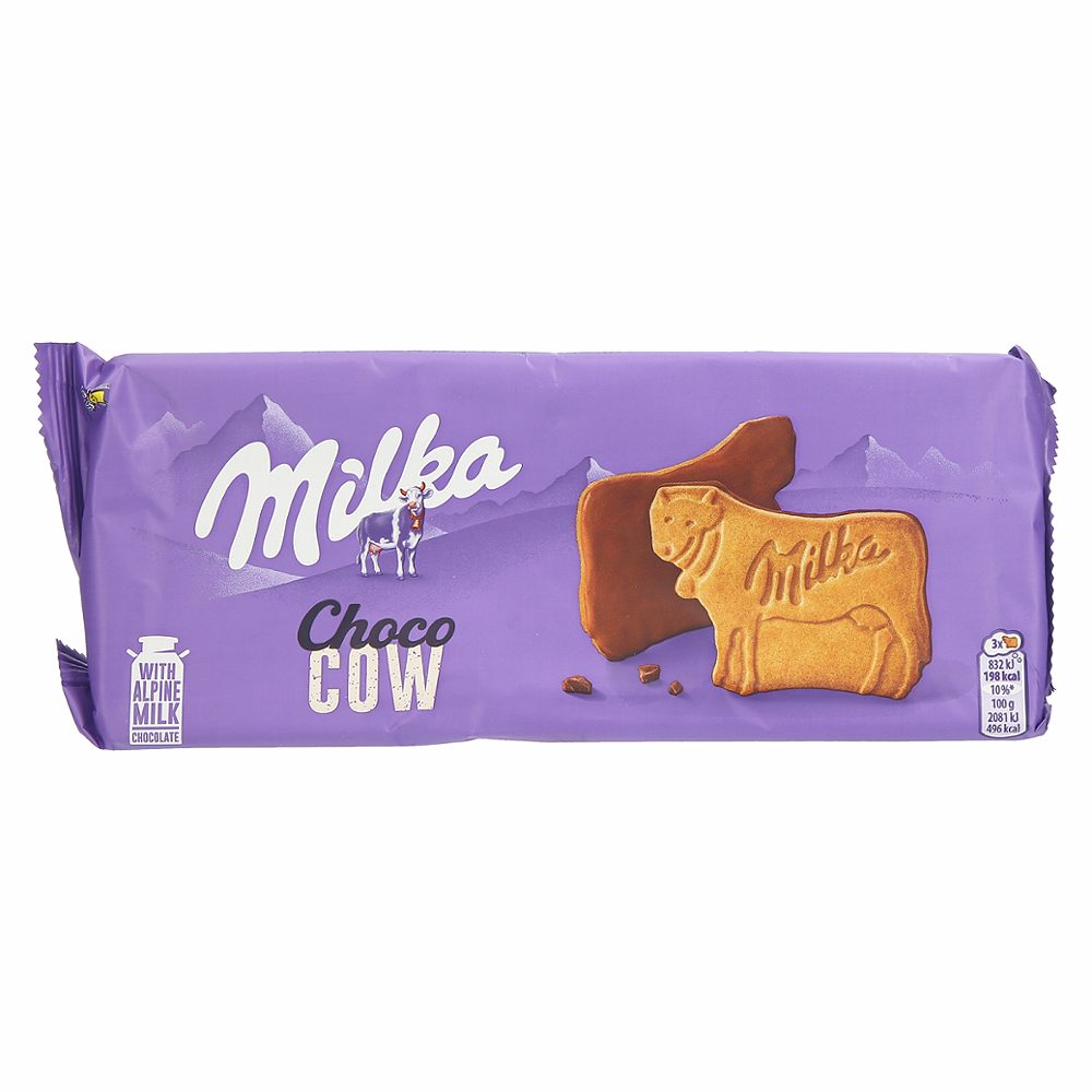 keksi z mlečno čokolado choco cow, milka, 120g