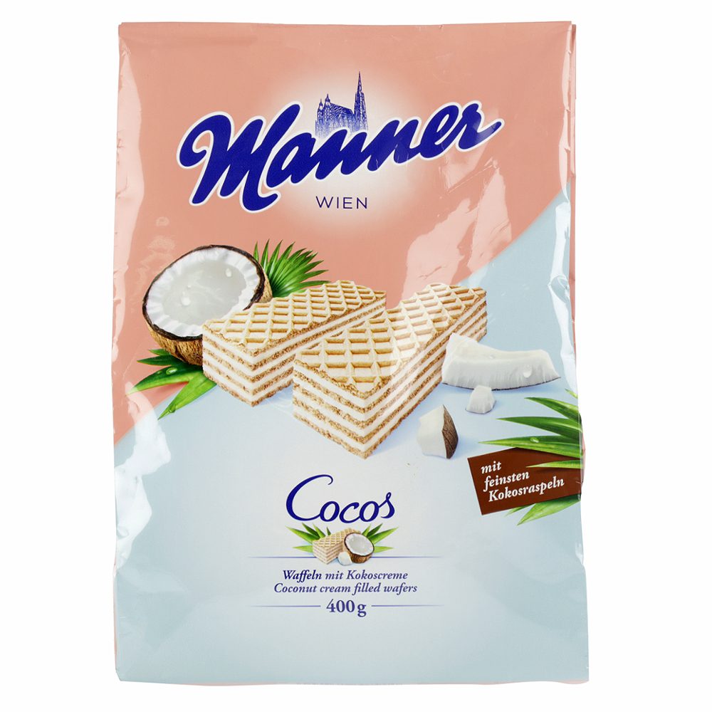 napolitanke s kokosovo kremo, manner, 400 g