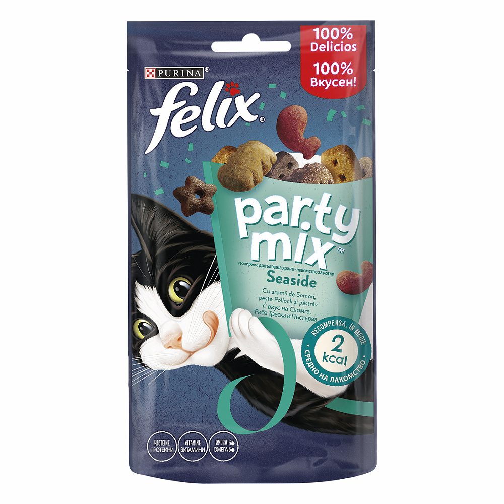 priboljšek za mačke ocean party mix, felix, 60g