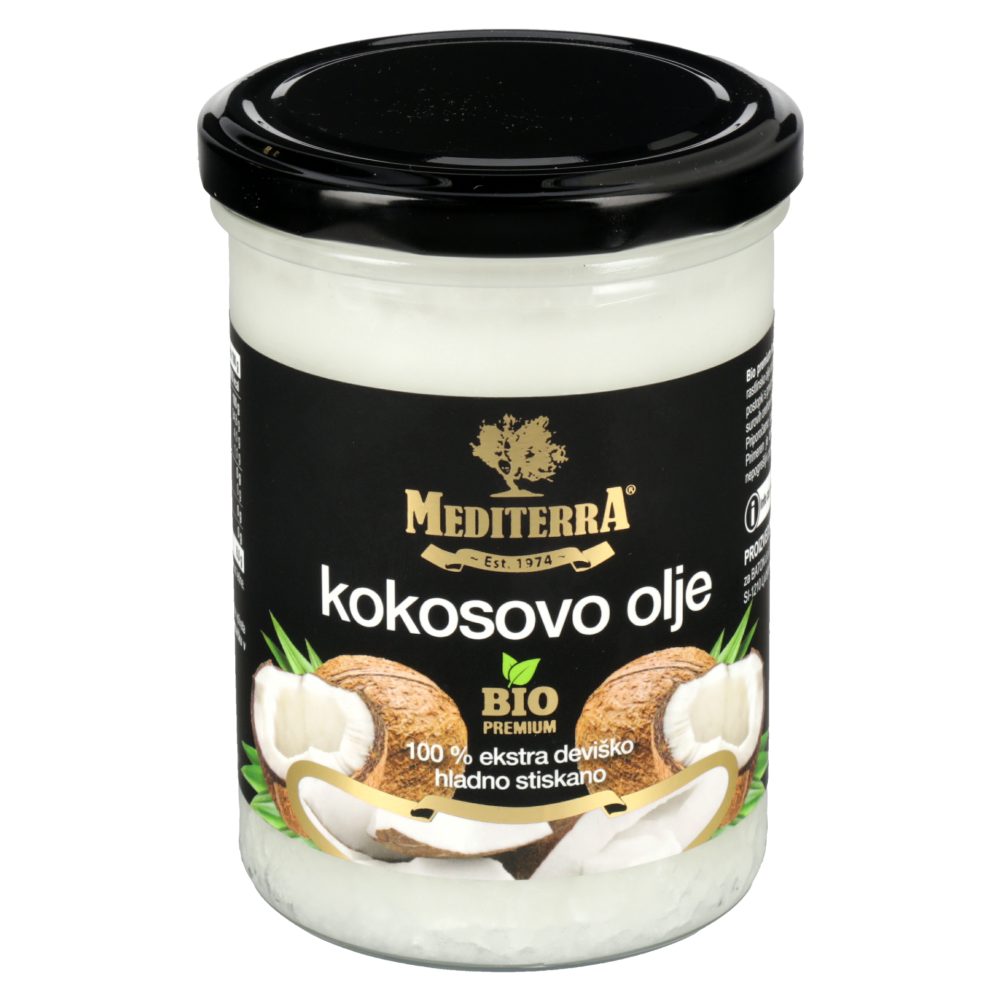 BIO KOKOSOVO OLJE, DEVIŠKO, HLADNO STISKANO, MEDITERRA, 370ML