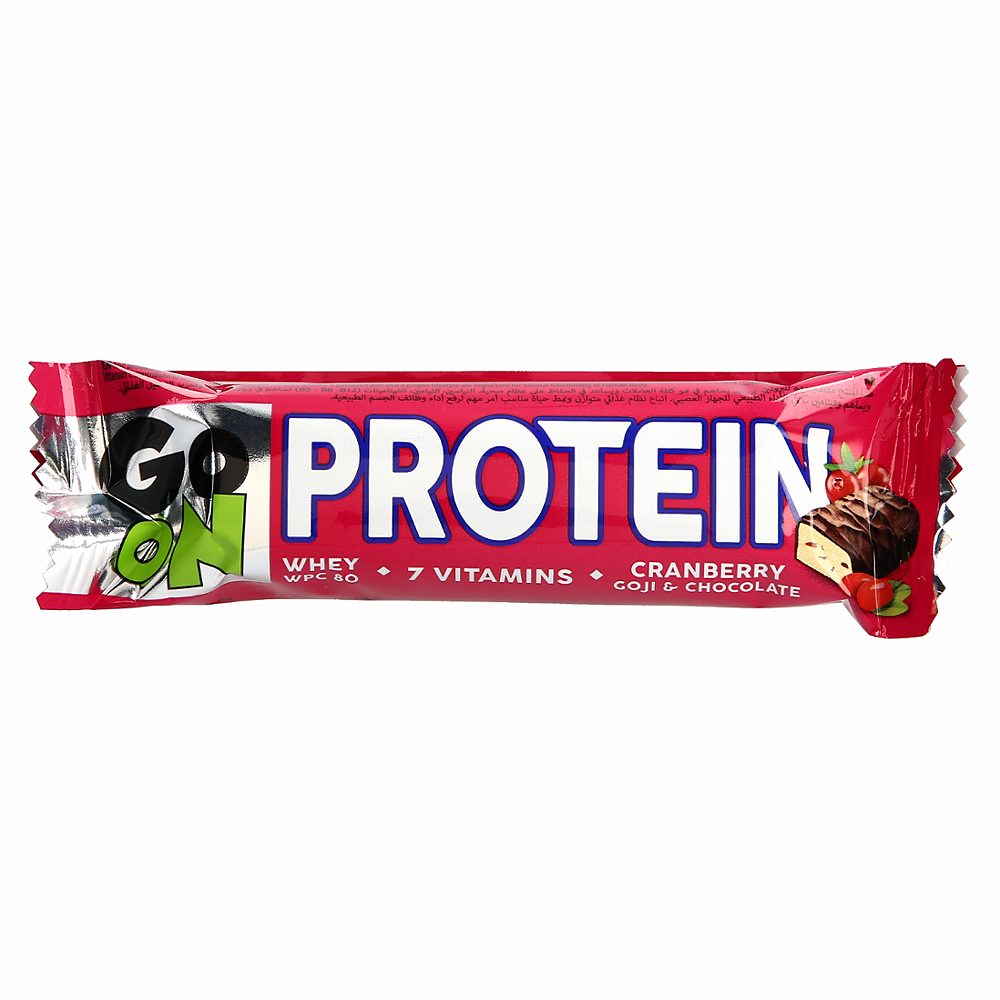beljakovinska ploščica brusnica z goji jagodam go on, sante, 50g