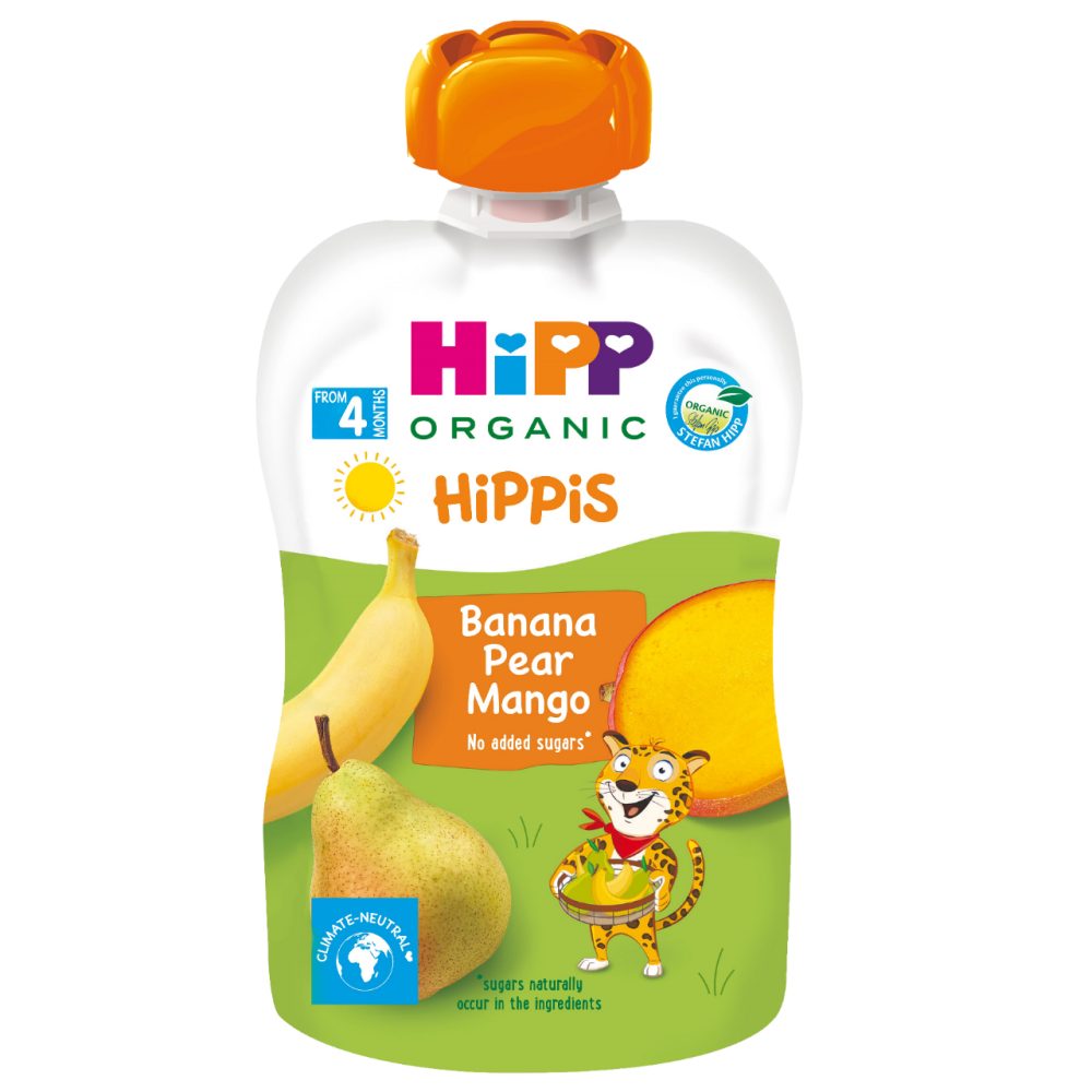BIO SADNA KAŠICA BANANA, HRUŠKA IN MANGO, HIPPIS, HIPP, 100G