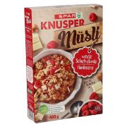 Slika produkta MÜSLI Z BELO ČOKOLADO IN MALINAMI KNUSPER, SPAR, 400G