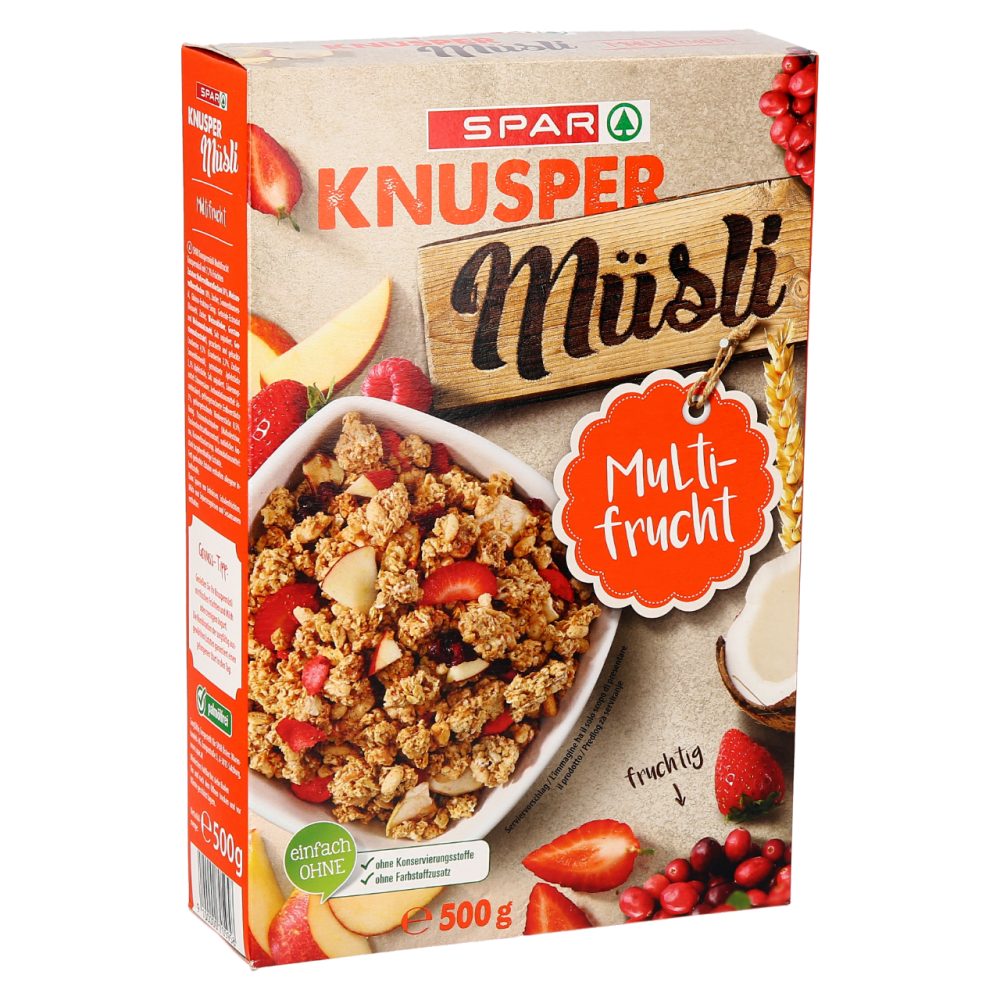 MÜSLI S SADJEM KNUSPER, SPAR, 500G