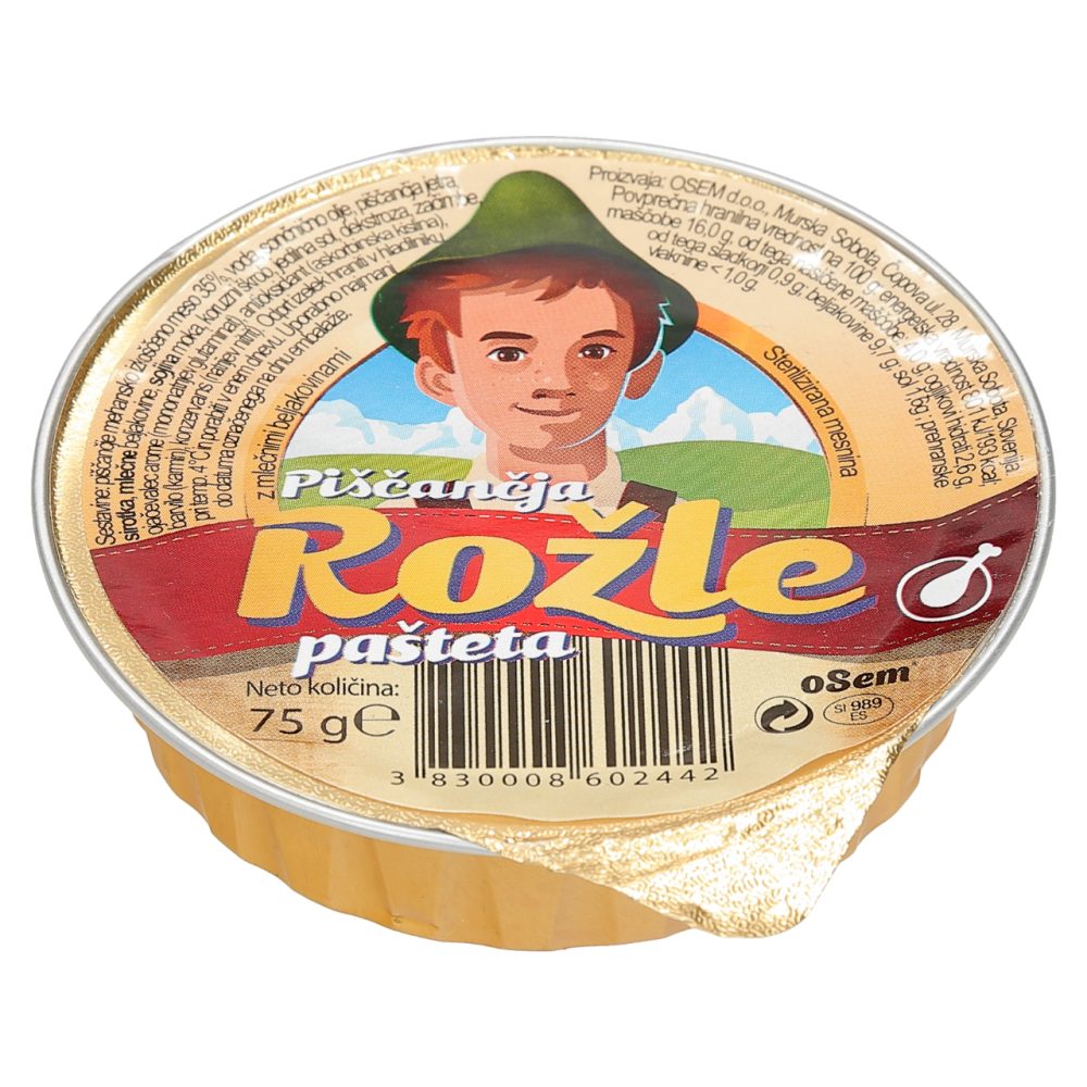 PIŠČANČJA PAŠTETA, ROŽLE, 75G
