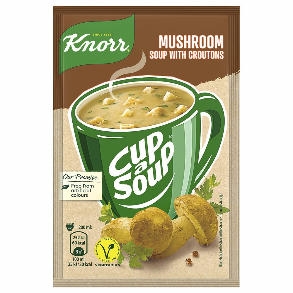 gobova juha jurčki in popečenimi kruhki cup a soup, knorr, 15g