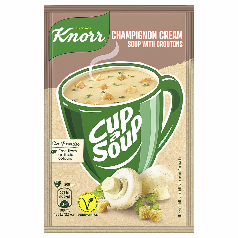 kremna juha šampinjoni in popečeni kruhki cup a soup, knorr, 15g