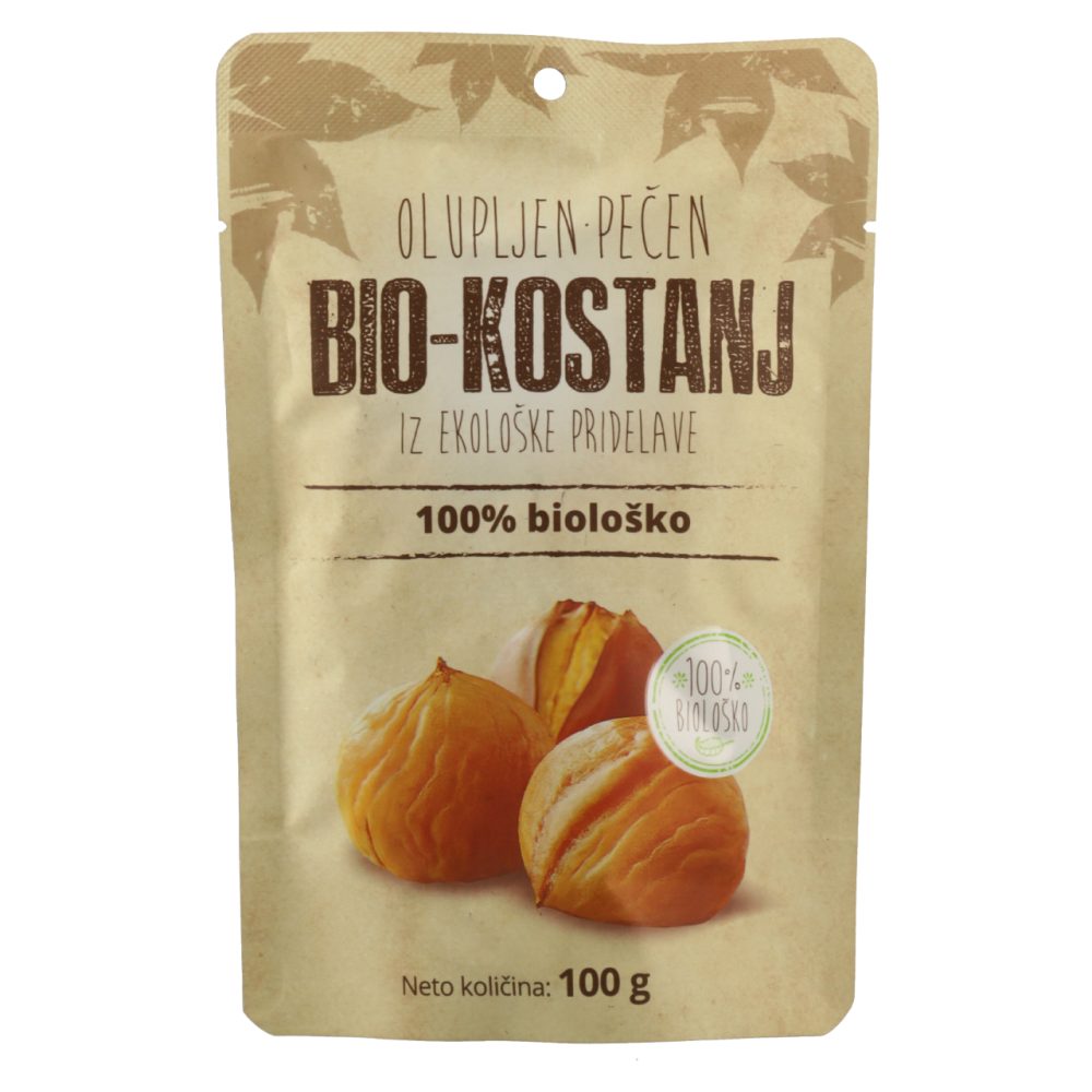 bio pečen kostanj, fast snack, 100 g