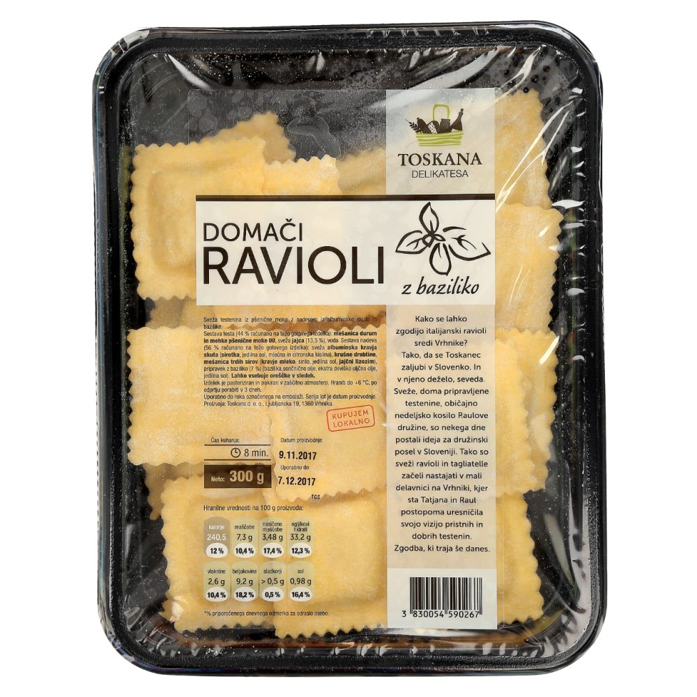 RAVIOLI Z BAZILIKO TOSKANA, 300G