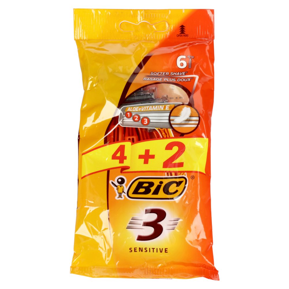 BRITVICE MOŠKE ZA ENKRATNO UPORABO 3 SENSITIVE, BIC, 6/1