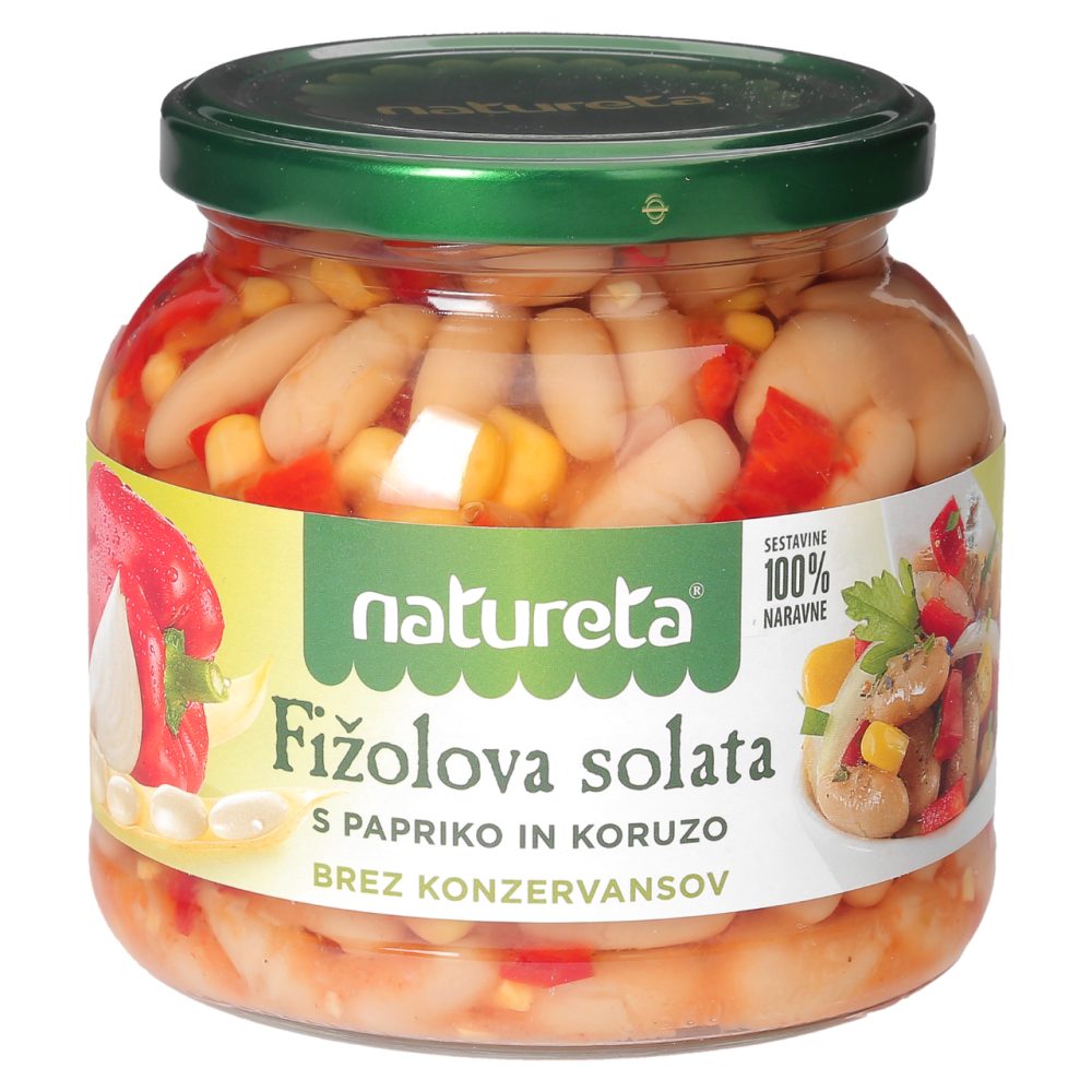 Fižolova solata s papriko in koruzo, Natureta, 550 g