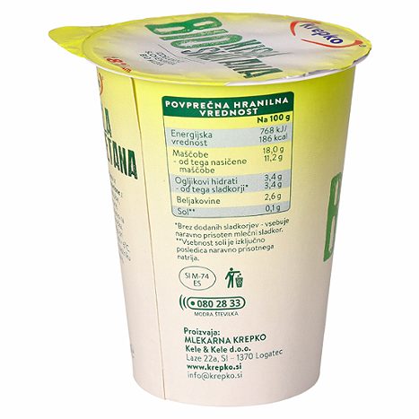 BIO KISLA SMETANA, 18%M.M., KREPKO, 200G