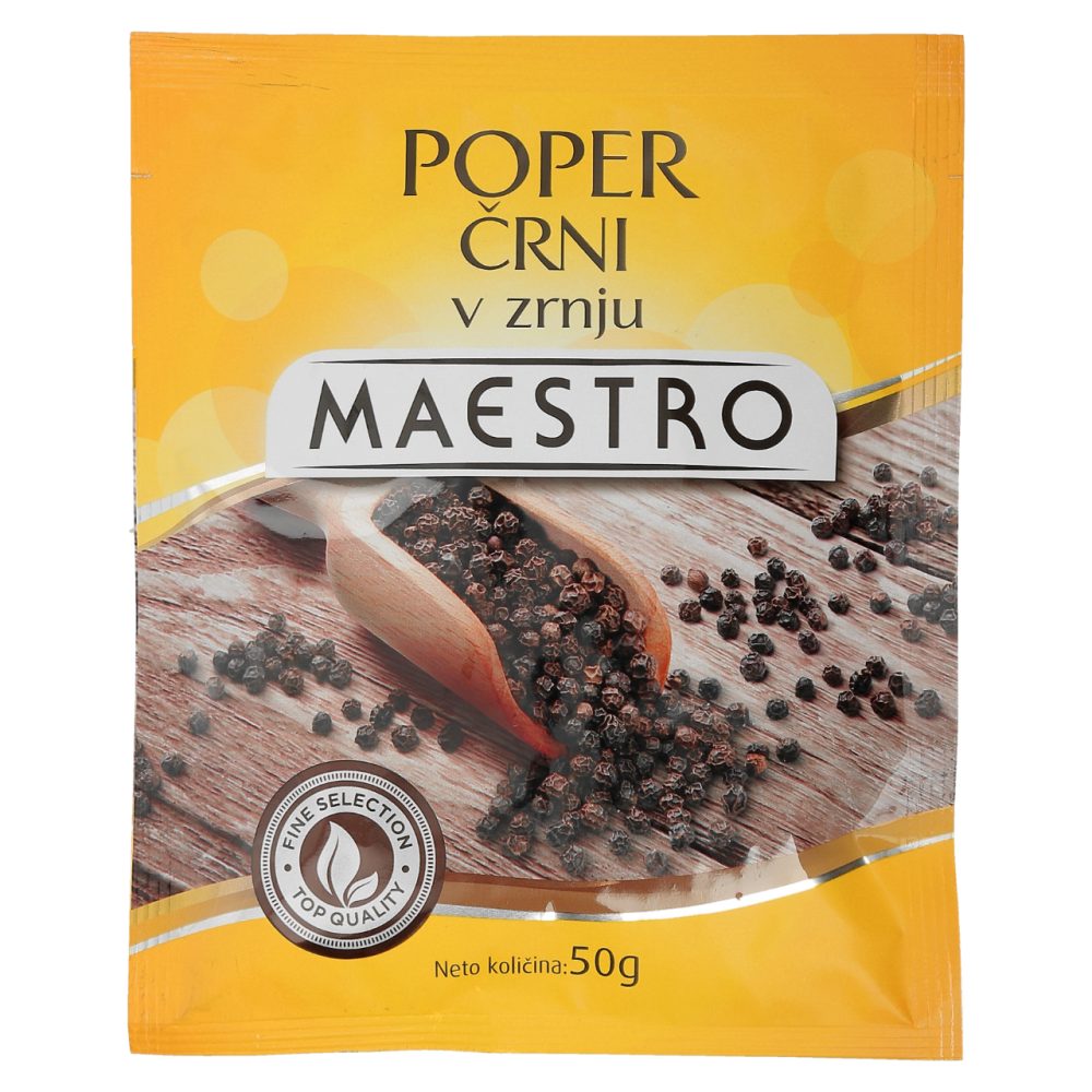 POPER ČRNI V ZRNJU, MAESTRO, 50G