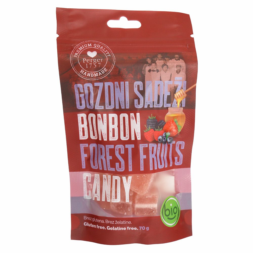 bio žele bonboni gozdni sadeži z medom, perger, 70g