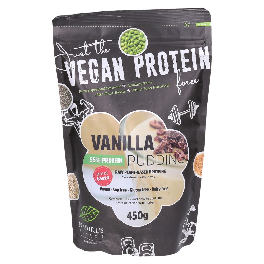 VEGAN PROTEINI PUDING 55 VANILIJA S STEVIO NATURE´S FINEST, NUTRISSLIM