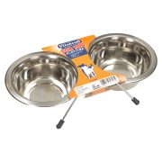 Slika produkta POSODA ZA HRANJENJE NERJAVEČA S STOJALOM 12CM, VITAKRAFT, 2X0,45L