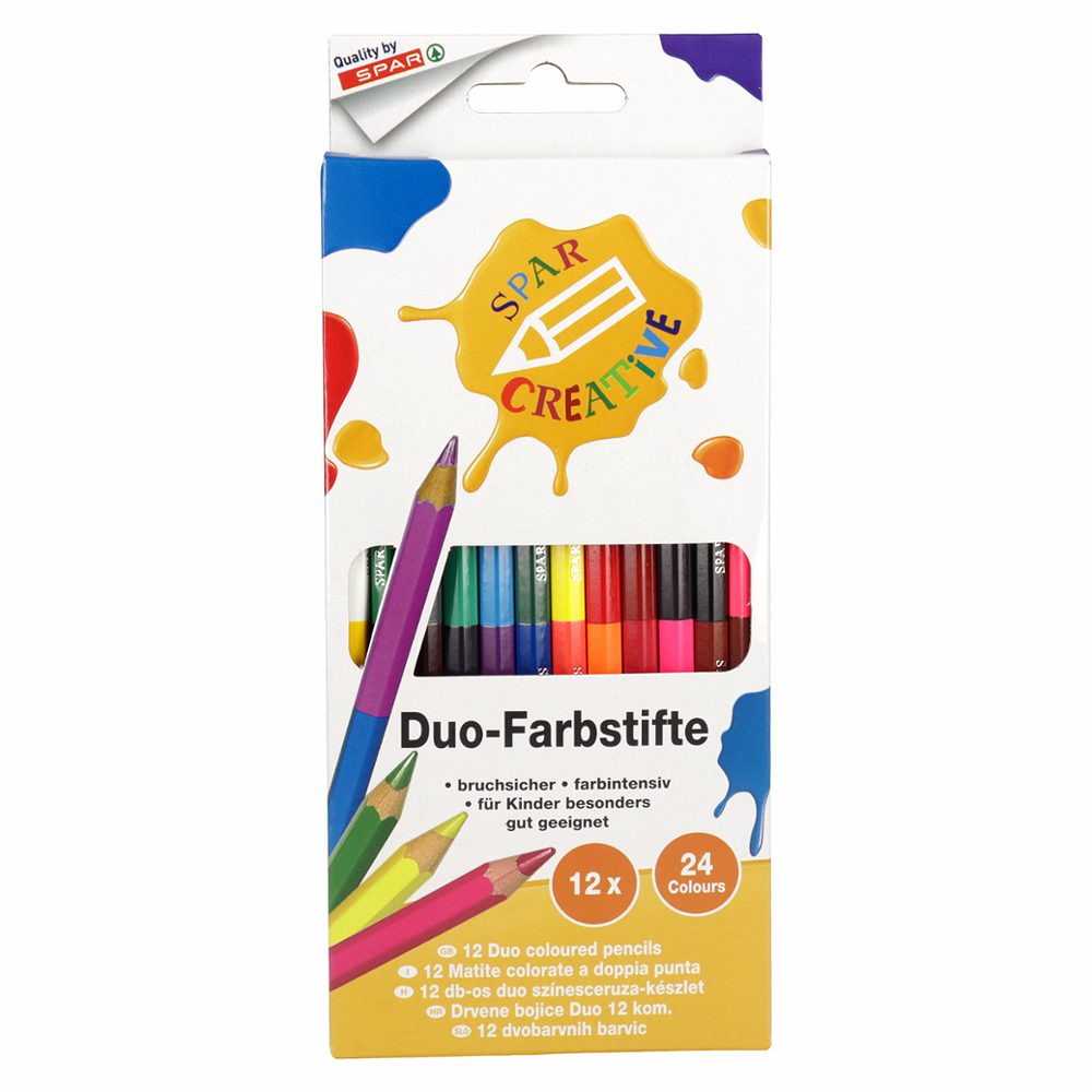 dvobarvne barvice duo, spar creative, 12/1