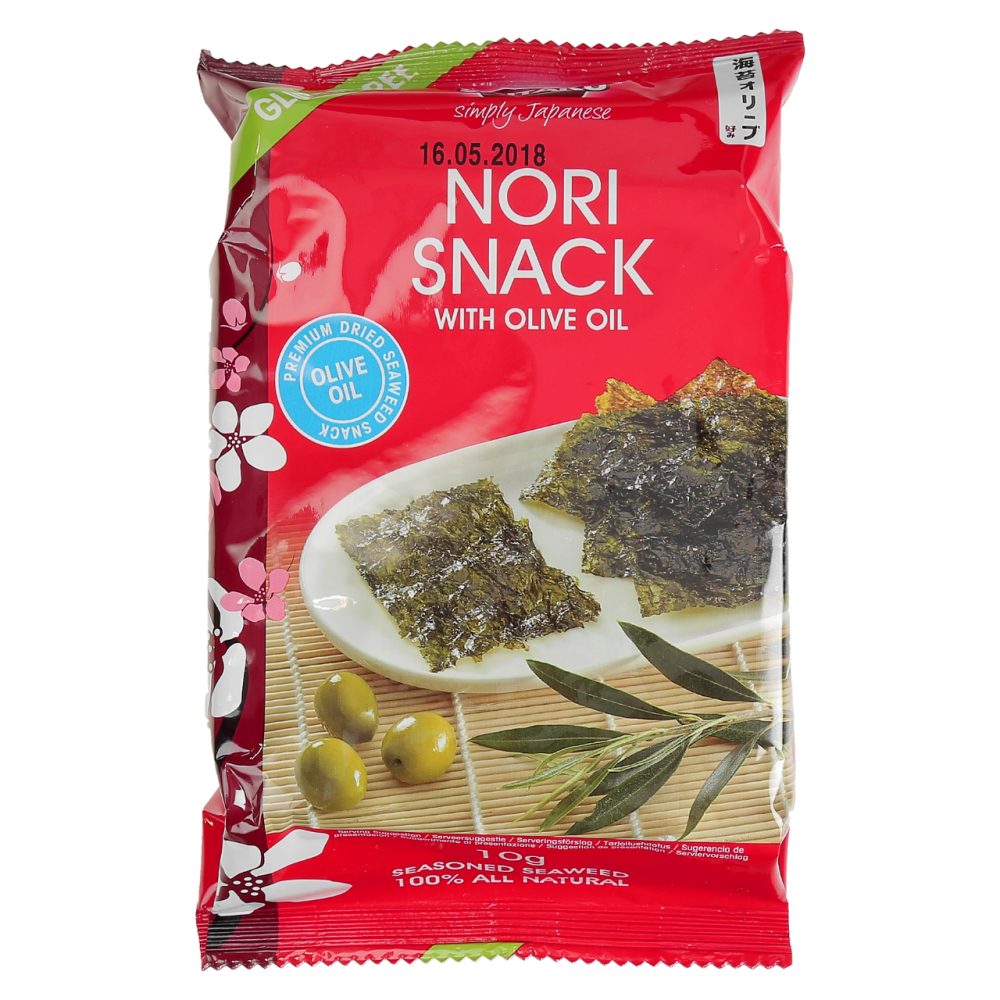 SUŠENE MORSKE ALGE SAITAKU Z OLIVNIM OLJEM, NORI SNACK, 10G