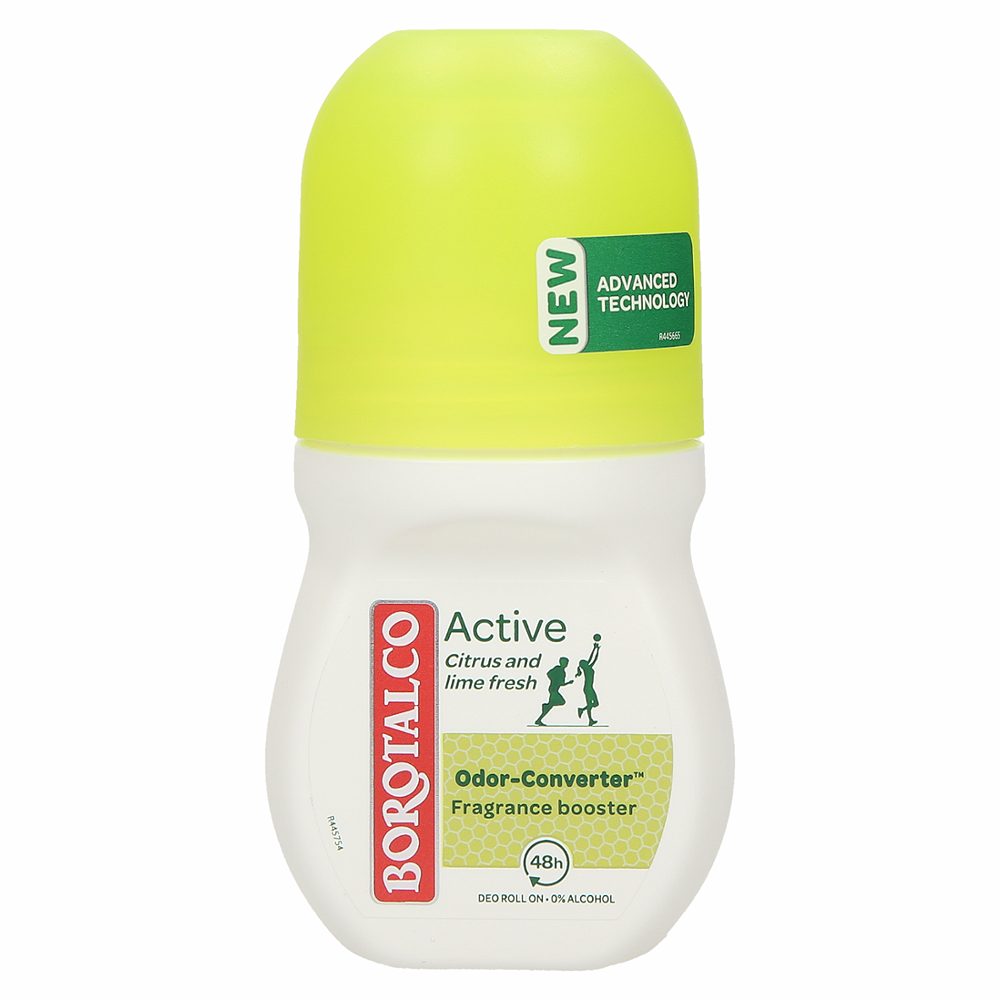 deo roll on active citrus and lime fresh, borotalco, 50ml