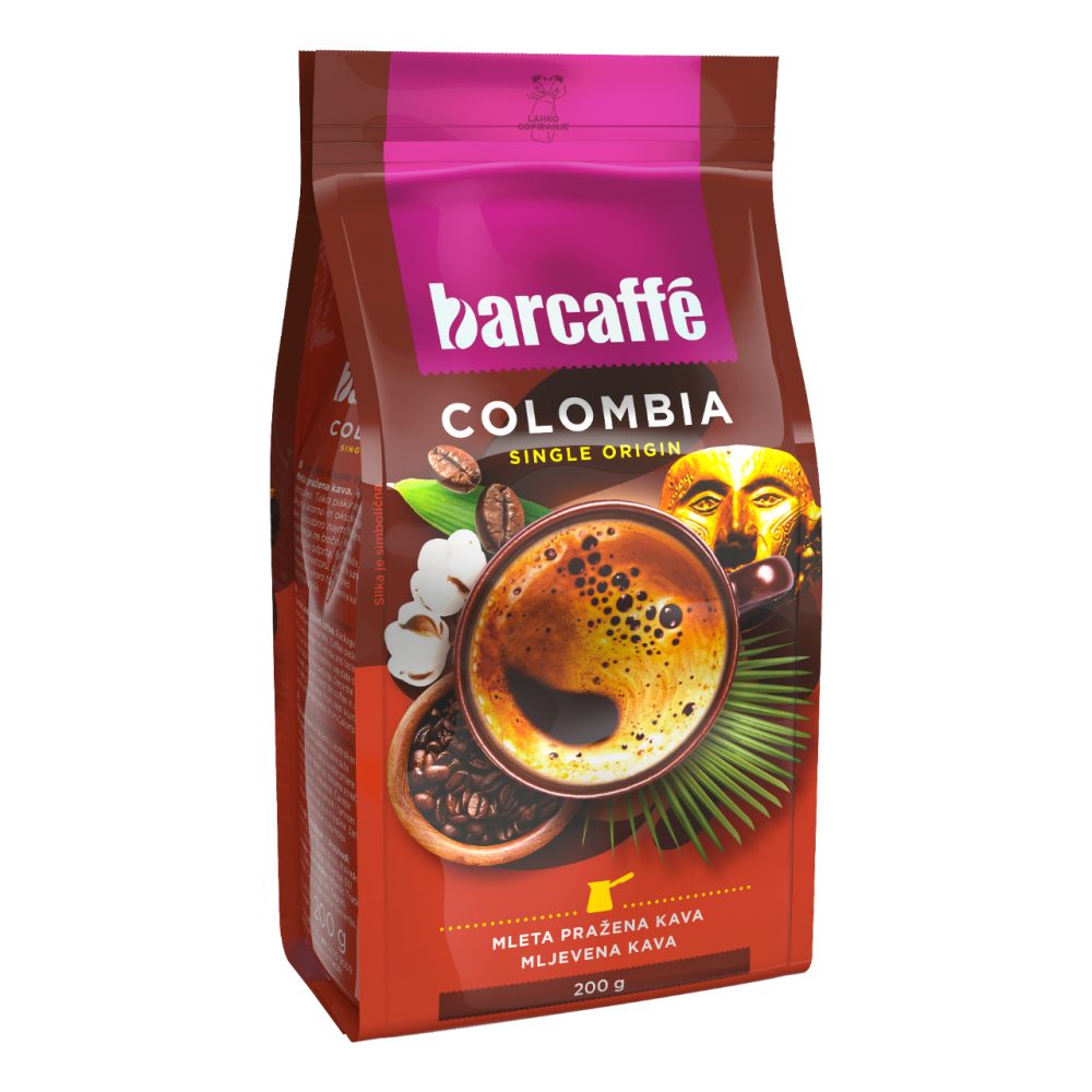 MLETA PRAŽENA KAVA COLOMBIA SINGLE ORIGIN, BARCAFFE, 200G