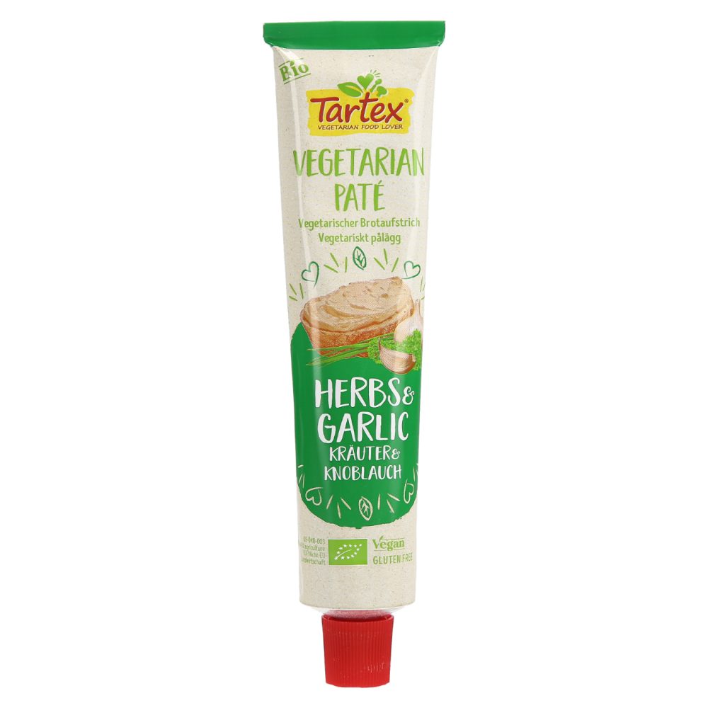 BIO RASTLINSKA PAŠTETA Z ZELIŠČI IN ČESNOM, TARTEX, 200G