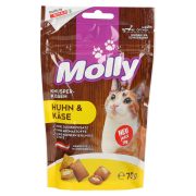 Slika produkta PRIBOLJŠKI ZA MAČKE HRUSTLJAVE BLAZINICE S PIŠČANCEM IN SIROM, MOLLY 70G