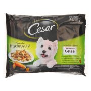 Slika produkta MOKRA HRANA ZA PSE IZBOR V ŽELEJU, CESAR POUCH, 4X100G