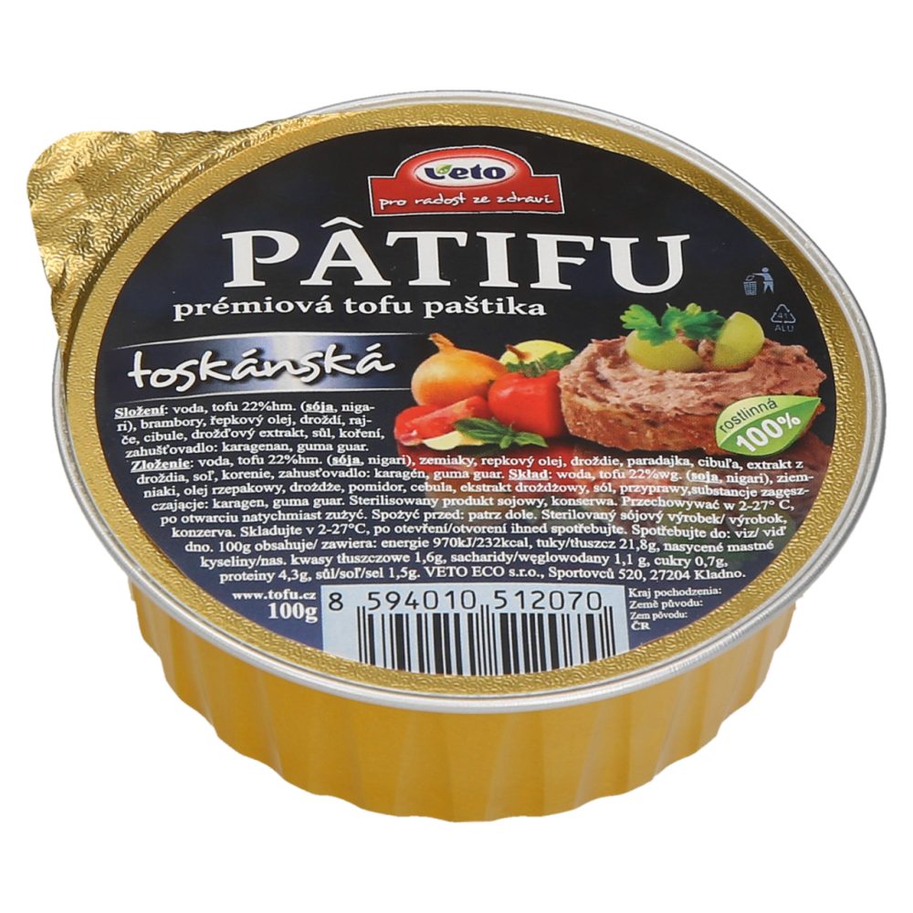 VEGANSKA PAŠTETA TOSKANSKA, PATIFU, 100G