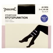 Slika produkta ŽENSKE HLAČNE NOGAVICE ČRNE 40DEN 3-4 44-48, OPORNE, PASCAREL, 1/1