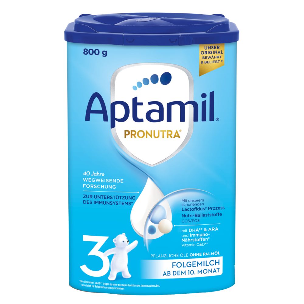 NADALJEVALNO MLEKO ZA DOJENČKE PO 10. MESECU STAROSTI, APTAMIL PRONUTRA 3, 800G