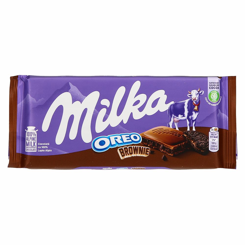 čokolada oreo brownie, milka, 100g
