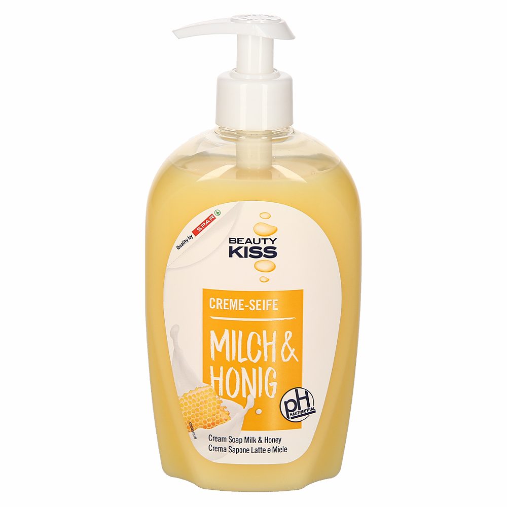 kremno tekoče milo z mlekom in medom, beauty kiss, 500ml