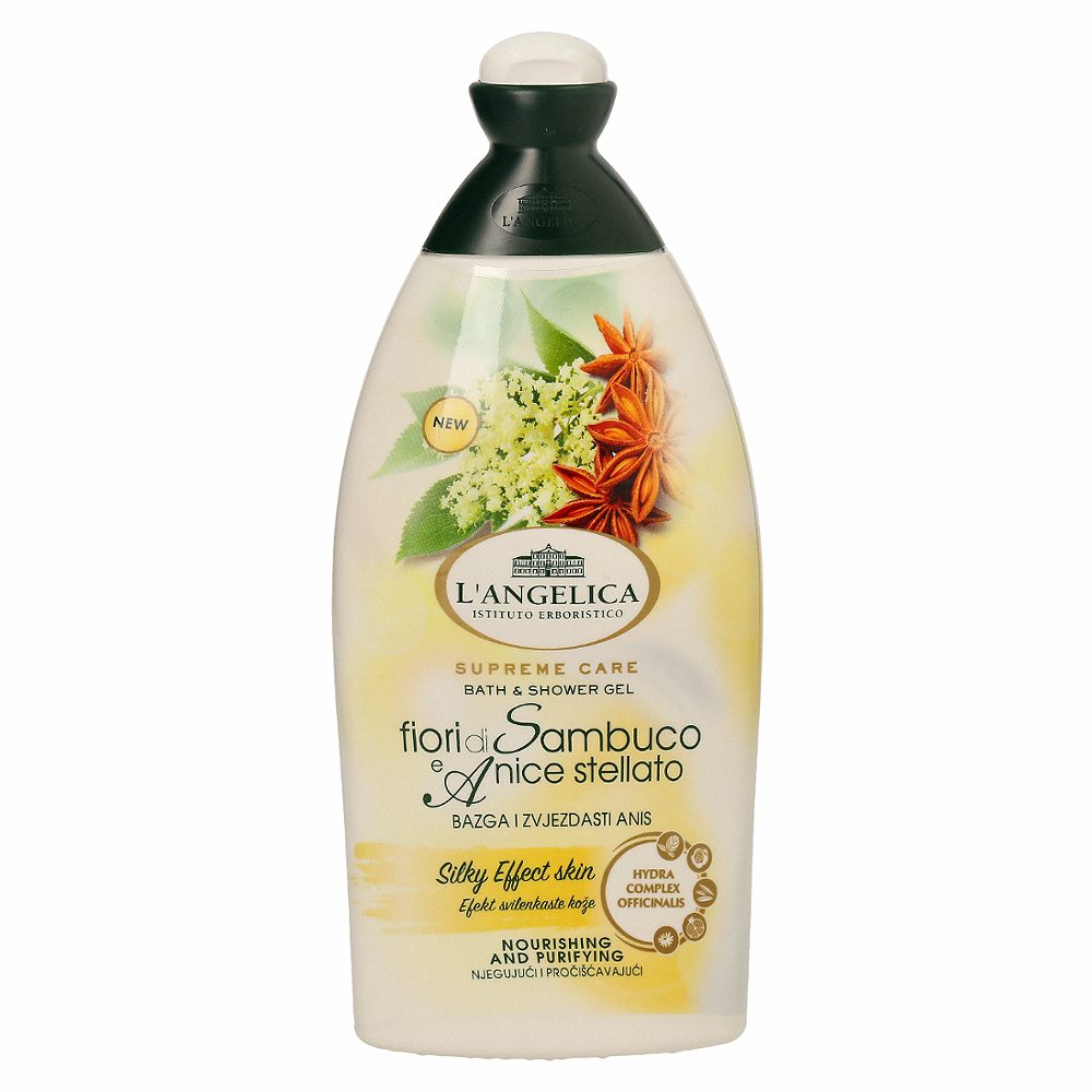 gel za prhanje in kopel bezeg in janež, l´angelica officinalis, 500ml