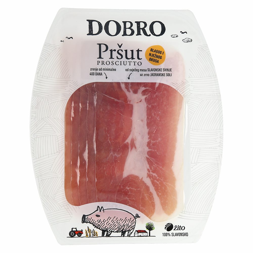 narezek pršut, dobro, pakirano, 90 g