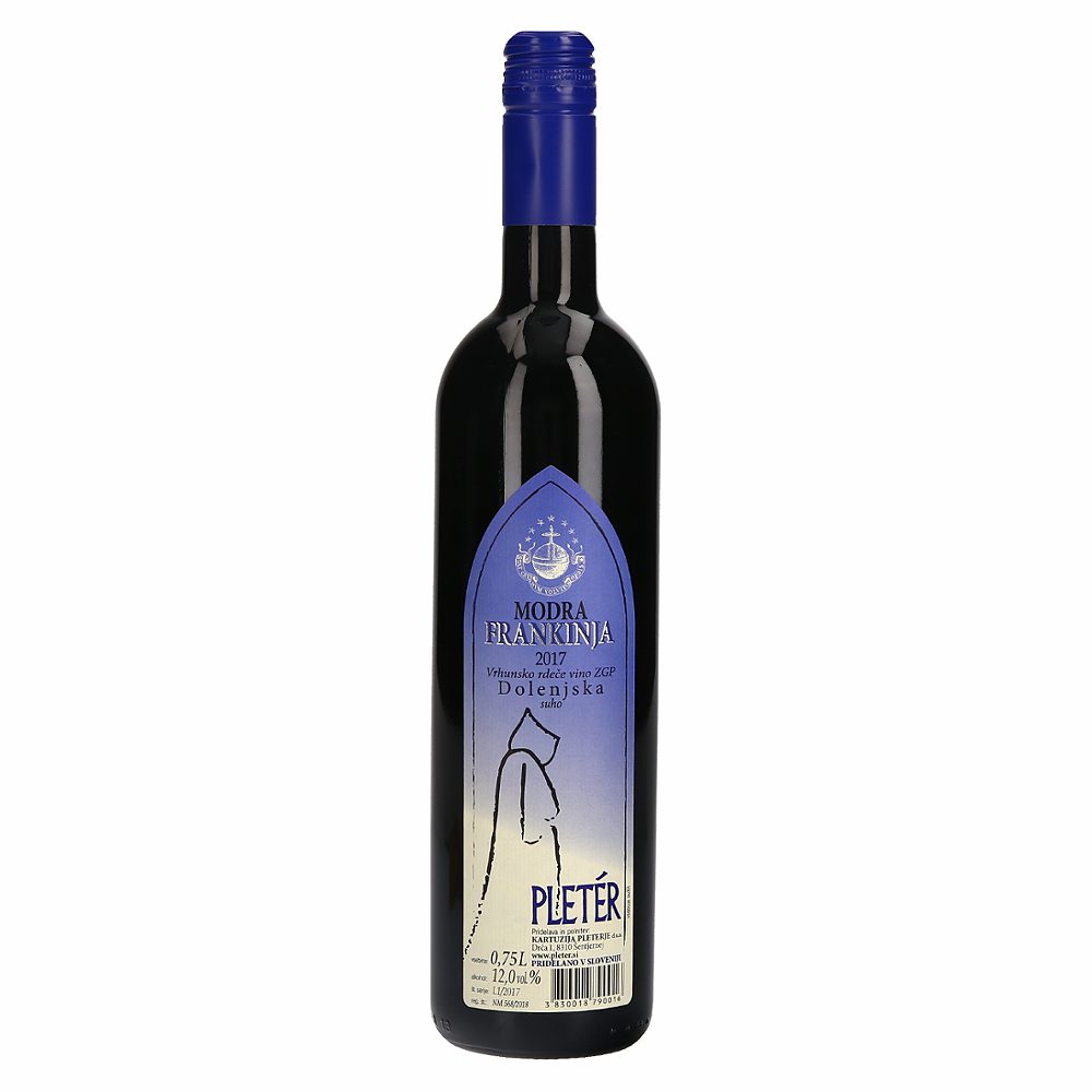 rdeče vino modra frankinja, kartuzija pleterje, 0,75l