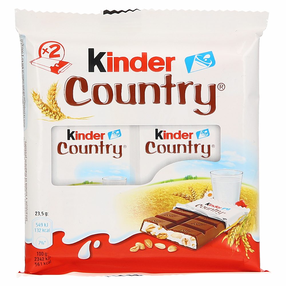 mlečna čokolada kinder country, ferrero, 2/1, 47g