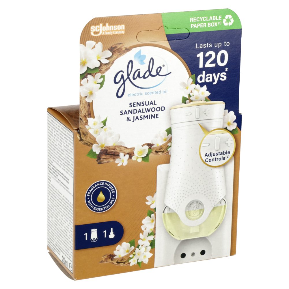 OSVEŽILEC ZRAKA SENSUAL SANDALWOOD & JASMINE, GLADE, 20ML, KOMPLET