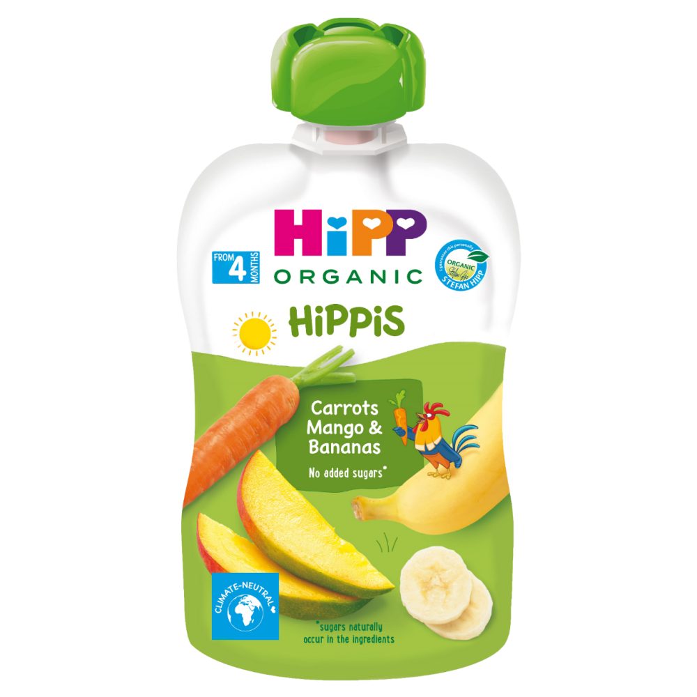 BIO SADNA KAŠICA KORENJE, MANGO IN BANANA, HIPPIS, HIPP, 90G
