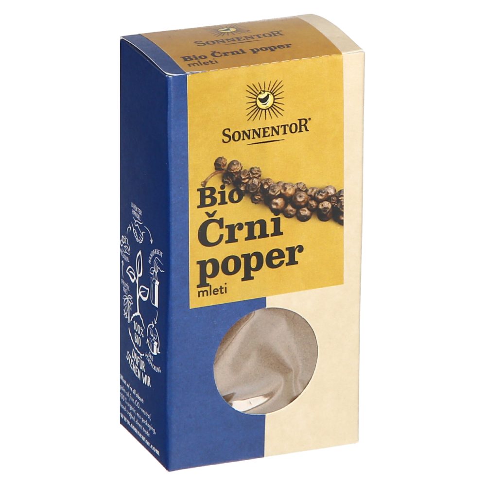 BIO ČRNI POPER, MLETI, SONNENTOR, 50G